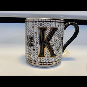 Black & Gold K initial Coffee Cup
